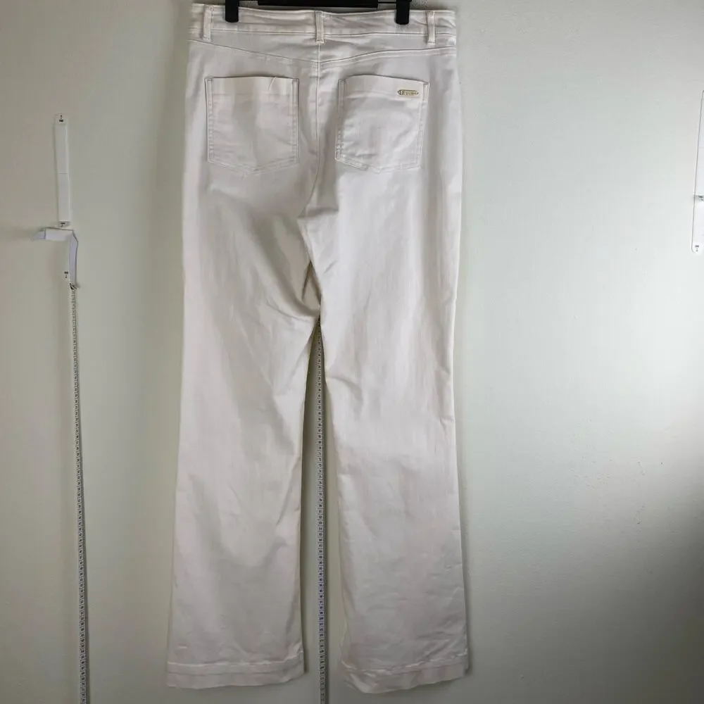 Spartina 449 Leighton Trouser Jeans Ivory 10 Long 32” Inseam - Picture 11 of 16